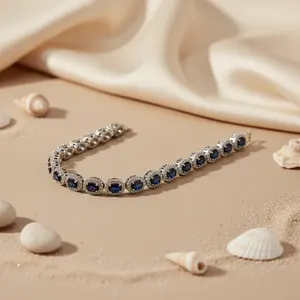 Pulsera de Flores de Topacio con Baño de Rodio para Mujer - Product Image 2