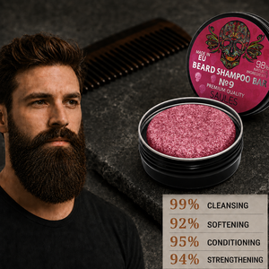 Shampoing Solide Format Voyage pour Barbe Homme 60g en Boîte Aluminium – Nettoyant Barbe Naturel Compact aux Huiles Nourrissantes pour la Salle de Sport et les Voyages - Product Image 2