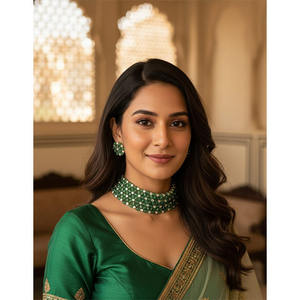 Kundan Meena Diamond Polki <b>Choker</b>-Classic 14K <b>Gold</b> Plated Women's Party Jewelry - Product Image 1