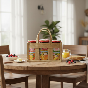 Bolsa de Yute Personalizada, Color Beige Natural, Ventana Transparente de Cristal, Asa de Caña, Cierre de Botón, Ecológica, Reutilizable, para Compras - Product Image 3