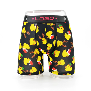 Ropa interior personalizada de alta calidad para hombre, calzoncillos bóxer de cintura media transpirables cómodos de punto de algodón con entrepierna de secado rápido - Product Image 1