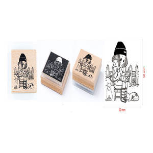 Grados inmensos Calidad excepcional Japón 50mm Patrones cuadrados Color fino Sello de madera Útiles escolares para niños - Product Image 1