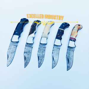 Nuevo diseño personalizado hecho a mano al aire libre Camping caza cuchillo de bolsillo plegable supervivencia cuchillo plegable con cuerno de toro negro - Product Image 1