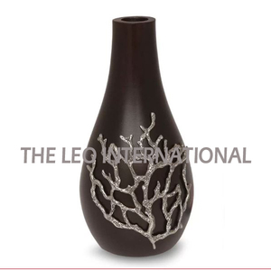 แจกันอลูมิเนียมโลหะรูปทรงที่เป็นเอกลักษณ์แจกันดอกไม้ตกแต่งบ้านสไตล์แฟนซีงานแฮนด์เมดสีน้ำตาลสไตล์ทันสมัย - Product Image 6