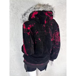 เสื้อฮู้ดซิปพิมพ์ลายดิจิทัลผ้าโพลีเอสเตอร์/คอตตอน ระบายอากาศได้ดี สไตล์โกธิคใหม่ สำหรับผู้ชายและผู้หญิง ทรงหลวม - Product Image 5