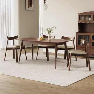 Sillas de comedor de madera, sillas laterales de cocina tapizadas de tela moderna, silla de comedor de granja - Product Image 2