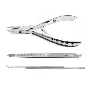 Kit de podologie podologique Ensemble de 3 pièces avec pince à ongles incarnés Lime à ongles Instruments de podologie en acier inoxydable - Product Image 1