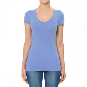 Camisetas Casuales para Mujer, Diseño Sólido, Antibolitas y Transpirables, con Logotipo, 100% Poliéster/Algodón, Jersey de 4.2 oz, Manga Corta, Cuello en V Profundo - Product Image 1