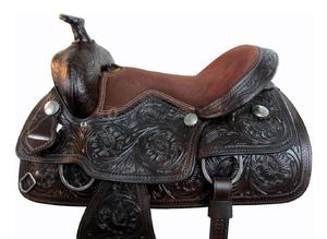 Silla de Montar Occidental de Cuero Genuino de Búfalo de Primera Calidad con Herrajes de Acero Inoxidable para Carreras de Barriles y Equitación - Product Image 3