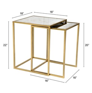 Table d'appoint carrée en fer de style européen moderne, meubles de salon pour tables basses - Product Image 1