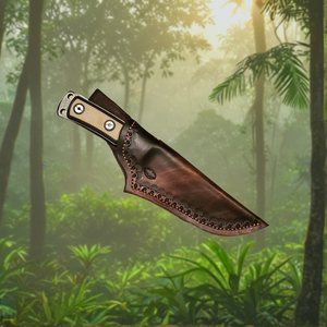 Gaine de couteau en cuir universelle de conception classique avec qualité d'exportation d'arbre en carbone pour les survivants de camping de chasseurs de chefs - Product Image 6