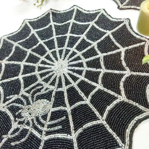 แผ่นรองจานลายใบเมเปิล กันลื่น ทนความร้อน สำหรับชุดโต๊ะอาหาร แผ่นรองแก้ว ปักลายลูกปัด - Product Image 1