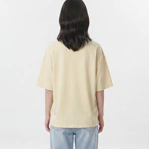 Polo à manches courtes jaune pour femme avec logo imprimé sur le devant, style décontracté, tissu Oxford 100% coton, design respirant - Product Image 2