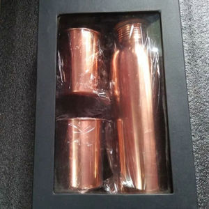 Juego de botellas de cobre con vidrio en paquete de regalo - Product Image 1