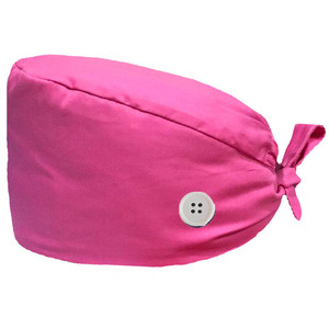 Ribbon Ties Ponytail <b>Scrub</b> <b>Caps</b> Satin Lined Surgical <b>Caps</b> 100% Polyester Unisex Solid Color with Logo Needle Detection - Product Image 4