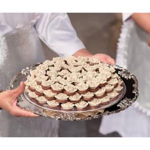 จานเสิร์ฟช็อคโกแลตแบบแฮนด์เมดสำหรับตกแต่งโต๊ะจานช็อคโกแลตโลหะสีเงินคุณภาพสูงสำหรับตกแต่งบ้าน - Product Image 3