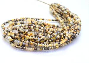 Natural Boulder Opal Smooth Round Shape <b>Beads</b> Australian Boulder Opal <b>Beads</b> Size 4.5MM Approx. 16'' Inches <b>bracelet</b> <b>beads</b> - Product Image 2