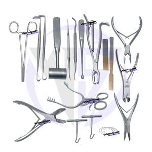 Ensemble d'instruments chirurgicaux orthopédiques vétérinaires de 20 pièces, outils en acier inoxydable de qualité supérieure Wenquar avec finition argentée et dorée - Product Image 1