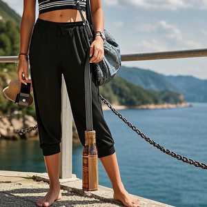 Yogajogger de cintura alta para mujer, pantalones de chándal Capri, paquete de 3 mallas atléticas para correr, bolsillos planos para entrenamiento de gimnasio para salón de invierno - Product Image 6