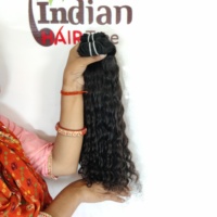 Extensions de cheveux humains indiens naturels, Remy, vierges, bruts, à cuticules alignées, bouclés, styles Deep Weave, pour l'exportation