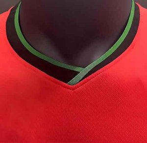 Men's Red Soccer Jersey Kit Set with Green Shorts and Socks Number 7 Sublimated Print Moisture Wicking Polyester Uniform - Product Image 3