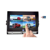 Moniteur tactile capacitif 7 pouces | Démarrage rapide | Prise d'aviation à 4 broches | Enregistreur DVR 1080P | Système de tablette à 4 écrans pour camion et fourgonnette