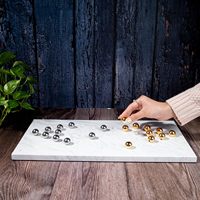 Guerre territoriale Jeu de société en bois de dames chinoises avec 20 billes Solitaire et activité multijoueur intérieure stimulante