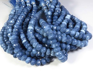 Cuentas de Ópalo Azul de Primera Calidad, Corte Briolette Facetado, 7mm, Forma Rondelle, Hilo de 8 Pulgadas, Gema para Joyería, Colgante y Collar - Product Image 4