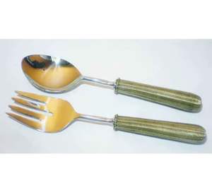 Ensemble de serveurs à salade en acier inoxydable plaqué or avec produit de la meilleure qualité Vente à chaud d'accessoires de cuisine - Product Image 1