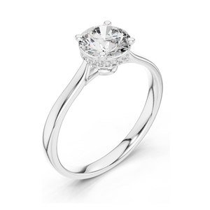 Bague de fiançailles en diamant de laboratoire rond de 1,236 carats pour femme, clarté VVS-VS EF, or 18 carats, 14 carats, 10 carats et argent 925, rose - Product Image 5