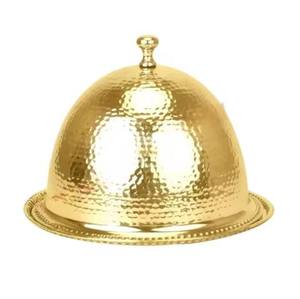 Tazón de Dátiles Árabe Más Vendido, Hecho a Mano en Metal, Sin Plomo, Ecológico, Diseño Moderno, Apto para Lavavajillas, con Tapa de Madera Martillada Dorada - Product Image 4