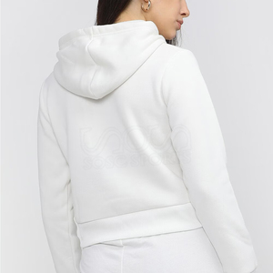 Sudadera con capucha frontal ecológica de algodón 100% de peso pesado para mujer de Color liso a la moda para ropa informal de invierno - Product Image 5