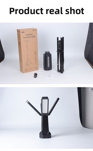 ไฟแคมป์ปิ้ง LED แบบชาร์จไฟได้ OEM พร้อมขาตั้งกล้องแบบยืดหดได้ ไฟทำงานกลางแจ้งพร้อมขาตั้งปรับระดับได้ - Product Image 5