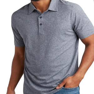 เสื้อโปโลสำหรับผู้ชายเสื้อกีฬาแขนสั้นลำลองพิมพ์ลายสีทึบ - Product Image 2