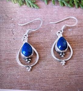 Boucles d'oreilles en argent sterling 925 avec lapis-lazuli, faites à la main, magnifiques boucles d'oreilles pour femmes. - Product Image 6