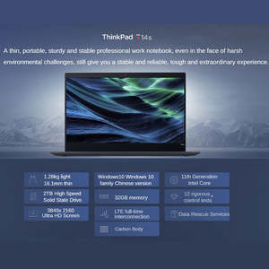 L e n o V o Think Pad T14S 16GB DDR4 512GB SSD 1080P 14 pulgadas Win10 Ingeniero de negocios Computadora Oficina Laptop - Product Image 5
