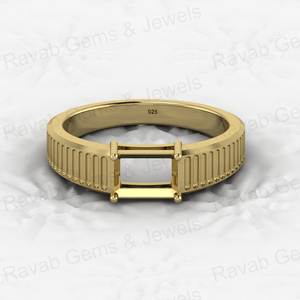 Anillo de Plata de Ley 925 Sólida de Alta Calidad con Engaste Octogonal de 7x5mm para Resina de Leche Materna, Joyería de Recuerdo - Product Image 1