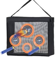 Ensemble de cibles tactiques en mousse avec sac de rangement, cible de tir en maille, 60 fléchettes, lance-fléchettes et lunettes de sécurité, pochette de rangement portable