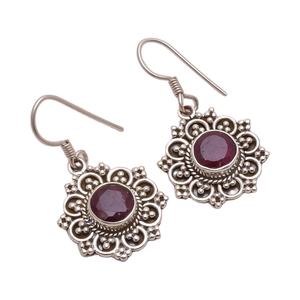 Special Wedding <b>Earrings</b> with Natural <b>Garnet</b> Gemstone for Girls 925 Sterling Silver Handmade Jewelry Wholesale - Product Image 1