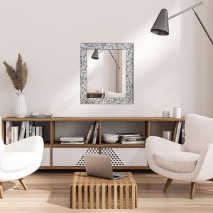 Miroir mural rectangulaire décoratif avec cadre en mosaïque de verre pour salon, décoration murale moderne de luxe BY ARTISAN AURA - Product Image 2
