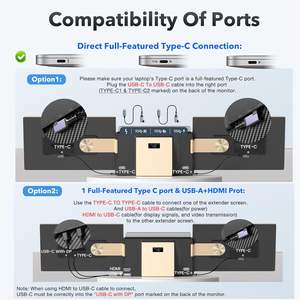 Écran d'extension d'ordinateur <span class=keywords><strong>portable</strong></span> attachable 15,6 pouces, triple écran pour ordinateurs portables de 13 à 17,3 pouces, rotation, écran d'extension détachable, plug and play - Product Image 4