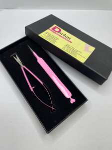 ปากคีบขนตาสแตนเลสรูปหัวใจแบบมืออาชีพสีชมพูเคลือบขนตาปลายโค้งที่มีความแม่นยำป้องกันไฟฟ้าสถิตย์ทนทาน - Product Image 5