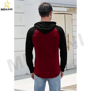 Sweat-shirt à capuche pour homme, manches longues, décontracté, athlétique, mode, pull à capuche avec col contrasté et cordon de serrage - Product Image 4