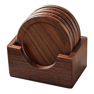 Nouvelle arrivée de qualité supérieure meilleure exportation sous-verre de thé de service en bois de forme ronde décoration de table sous-verre de service à boire - Product Image 5