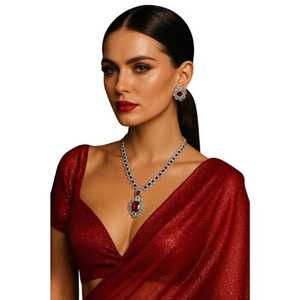 Venta al por mayor de tres piezas de joyería artificial Elite Oval Gem Claw Crystal Rhinestone Girls collar pendiente conjunto de joyería para mujeres - Product Image 1