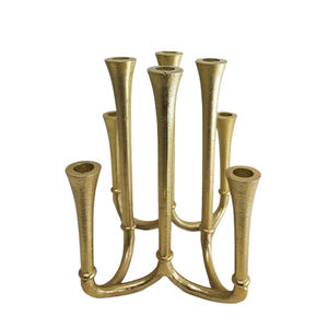 Bougeoir en métal poli couleur rouille Antique, support de bougie décorative de noël, design moderne, fait à la main - Product Image 5