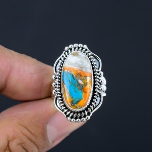 Bague tournante en argent sterling 925 avec pierre précieuse turquoise de forme ovale, cadeau de mariage, bijoux fins faits à la main, bague de promesse naturelle, fête - Product Image 4