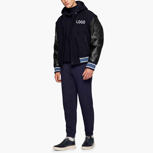 College Baseball veste pour hommes Chenille broderie lettre patchs manches en cuir Letterman Baseball Varsity veste pour hommes - Product Image 3