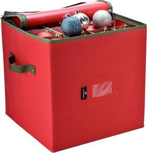 Bolsa de Almacenamiento Multifuncional con Capacidad para 64 Adornos Navideños, Divisores Ajustables, Cierre de Cremallera Superior y Dos Asas para Decoraciones Navideñas - Product Image 1