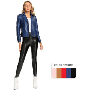 Nouvelle Arrivée Vente Chaude Blouson Moto Hiver Matelassé Col Montant en Cuir Véritable Peau de Mouton Grande Taille pour Femme - Product Image 2